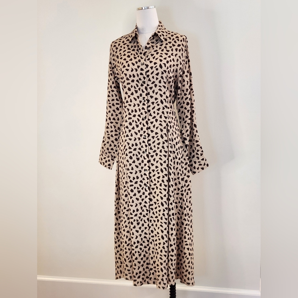 NWT || THAKOON || Collective leopard print, button down, tan/brown spots, size 4 - Picture 2 of 13